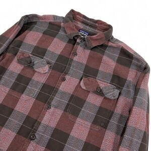 Patagonia Fjord Flannel Shirt Mens XL Red Plaid Outdoors Gorpcore Hiking
